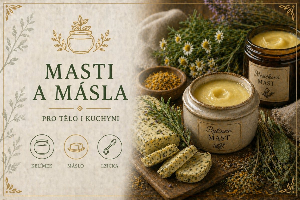 Mast, olej, bylinkové máslo