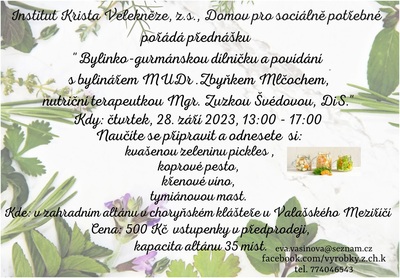 bylinko gurmanska dilnicka a povidani s bylinarem a nutricni terapeutkou choryne 28 9 2023